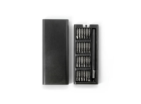 ATOM. Schraubendreher-Set mit verschiedenen magnetischen Spitzen aus Carbonstahl Werbeartikel