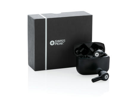 Swiss Peak ANC TWS-Ohrhörer aus RCS recyceltem Kunststoff Werbeartikel