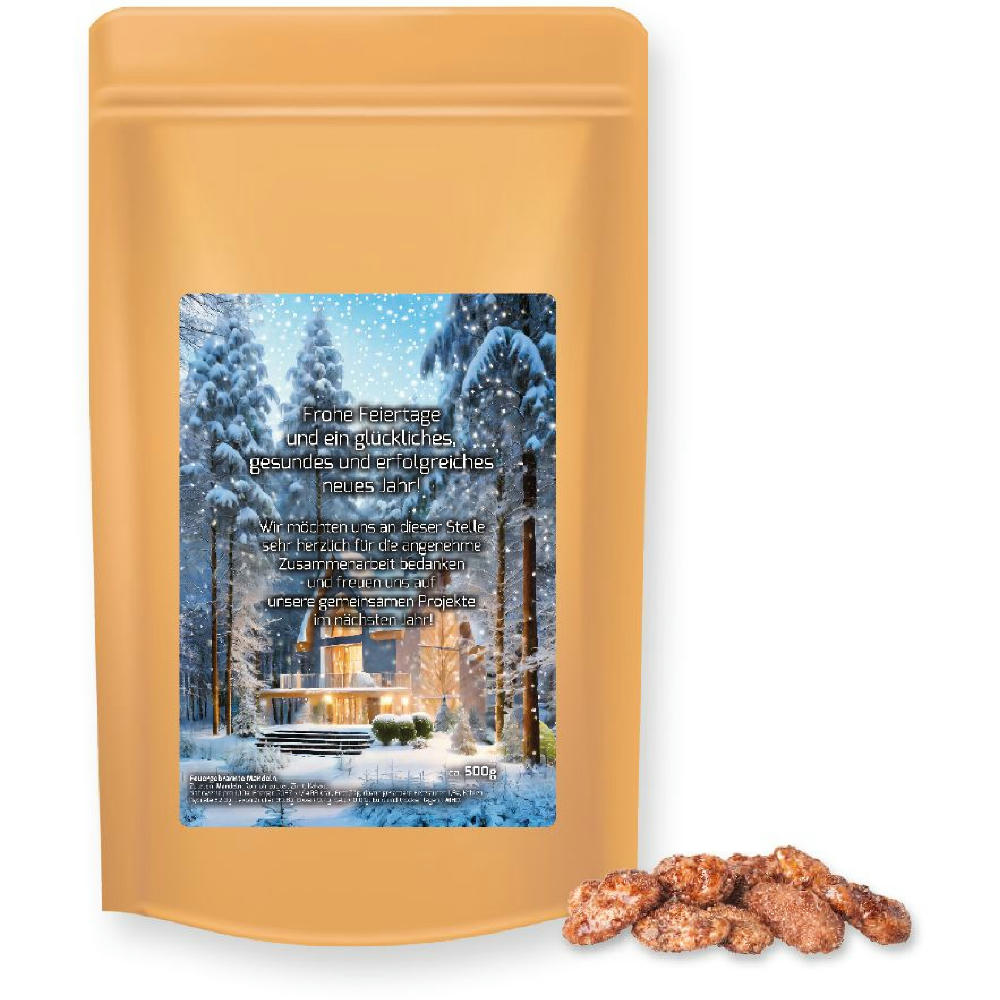 Product image Feuergebrannte Mandeln, ca. 500g, Standbeutel Maxi Werbeartikel