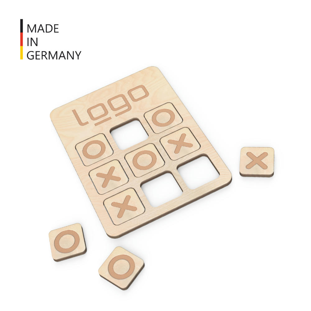 Product image Tic-Tac-Toe – "Drei Gewinnt" (FSC® zertifiziert) inkl. Baumwollsäckchen Werbeartikel