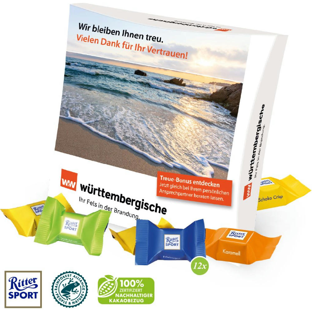 Product image PRÄSENTBOX MIT RITTER SPORT SCHOKOWÜRFEL Werbeartikel