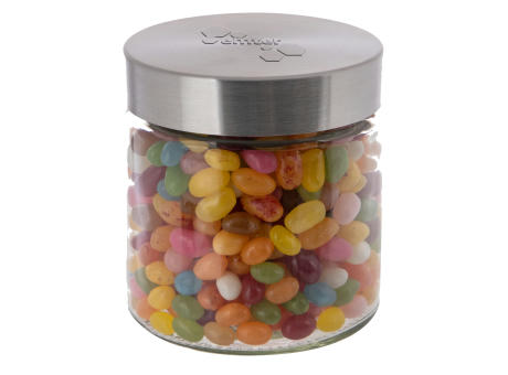 Product image Glas 0,9 L mit Süßigkeiten, mit Prägung Werbeartikel
