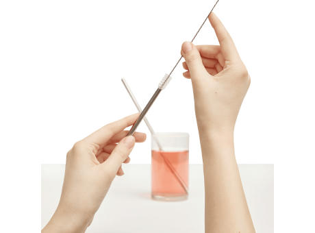 Edelstahl-Strohhalm-Set DRINK FRIENDLY Werbeartikel