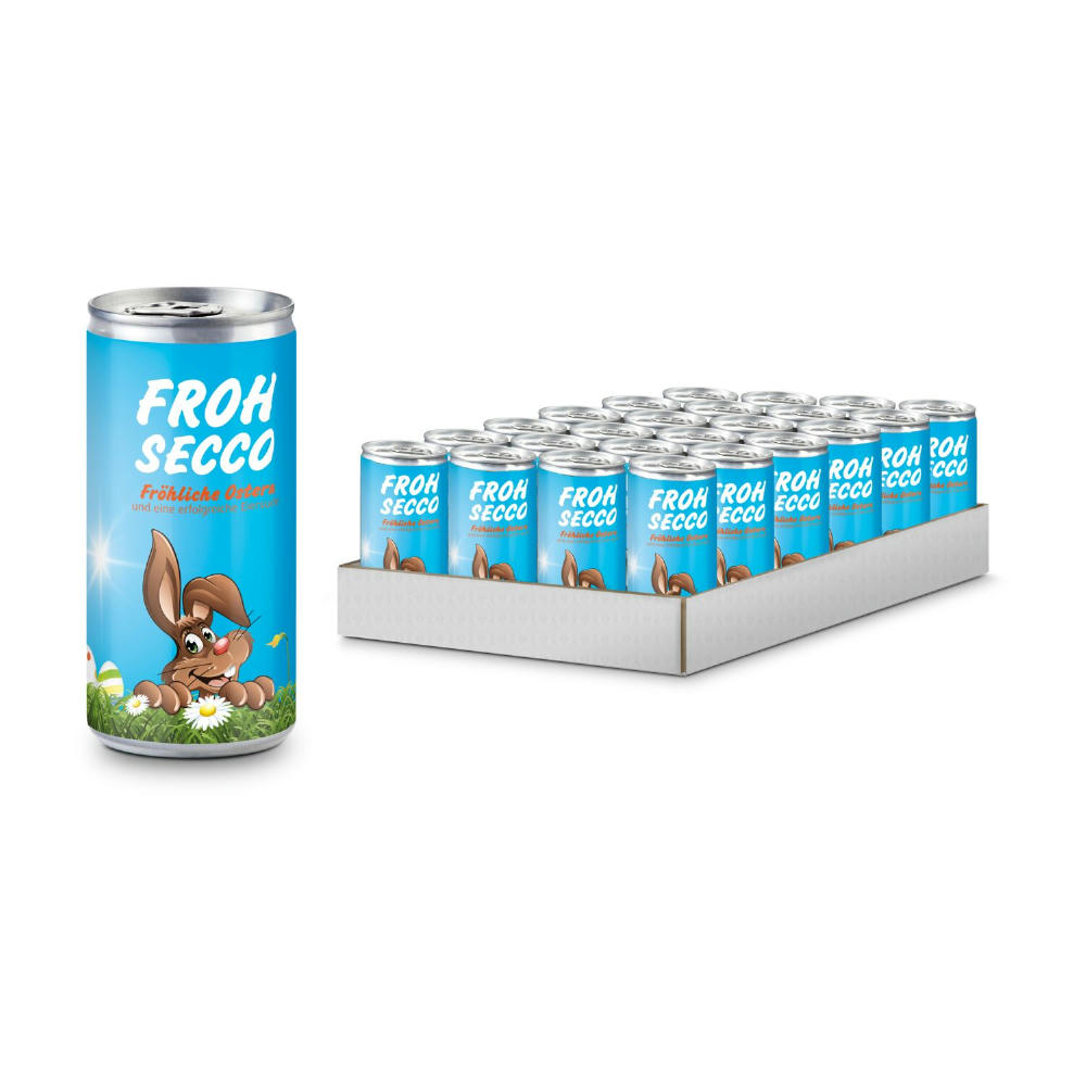Product image Geschenkartikel / Präsentartikel: Frohsecco Ostern - 24 x Promo Secco 0,2 l, Slimlinedose Werbeartikel