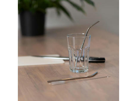 Strohhalm-Set "Steel" Werbeartikel