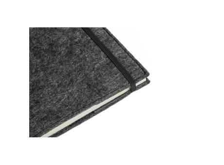 BALDWIN. A5 Notizblock mit Umschlag aus recyceltem Filz (100% rPET) und linierten Seiten aus 100 % Recyclingpapier bedrucken