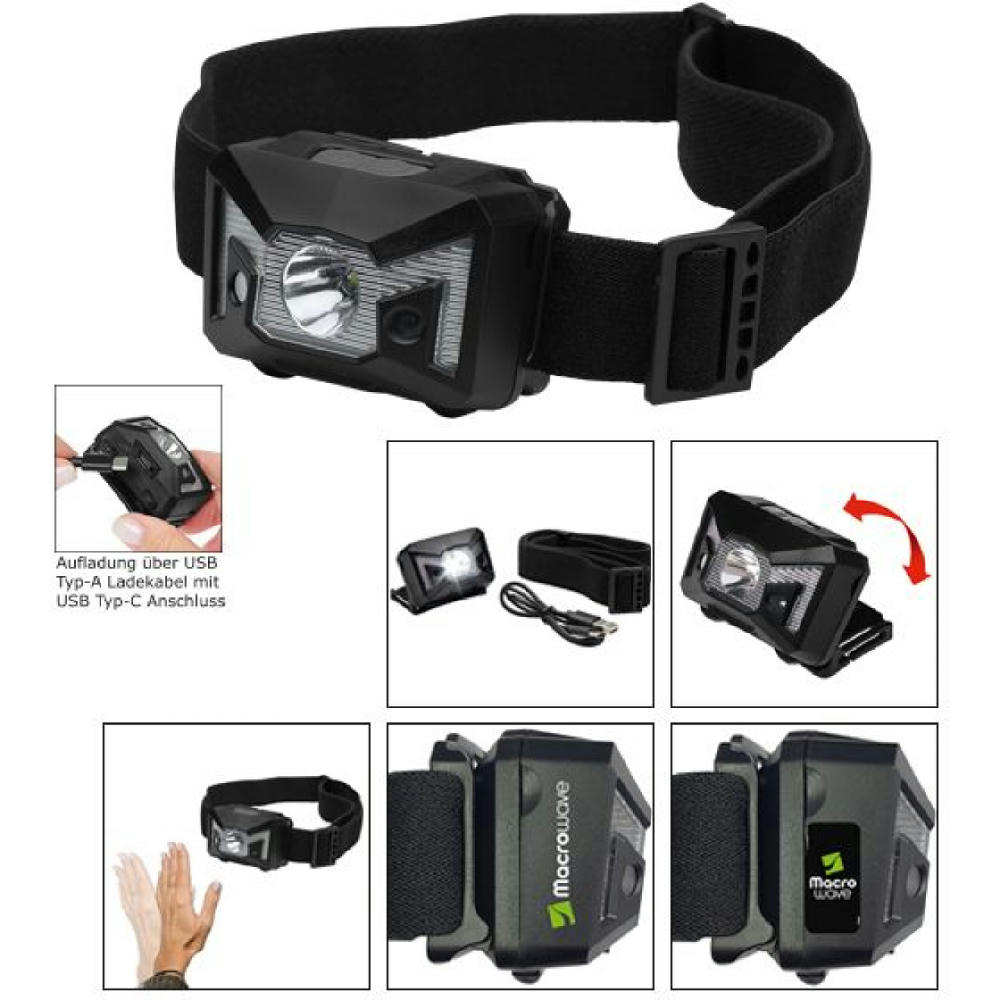Product image Aufladbare LED Stirnleuchte mit Sensorfunktion "Sensor Head Light Charge 125 L" Werbeartikel