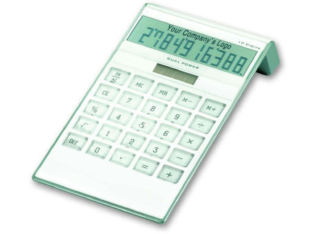 Design-Taschenrechner mit großen Tasten, Solarzelle und allen Rechenfunktionen Werbeartikel