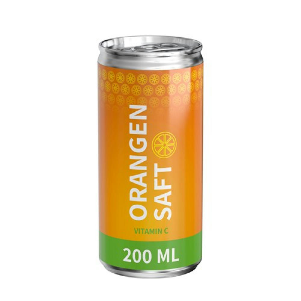 Product image 200 ml Orangensaft (Dose) - Body Label Werbeartikel