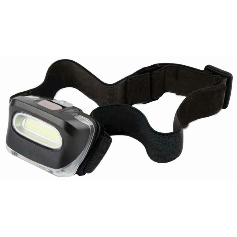METMAXX Kopflampe TopCOB in Schwarz mit breiter COB-Leuchte – Stirnlampe als Werbeartikel