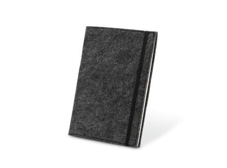 Product image BALDWIN. A5 Notizblock mit Umschlag aus recyceltem Filz (100% rPET) und linierten Seiten aus 100 % Recyclingpapier Werbeartikel