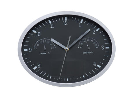 Wanduhr mit Hygro- und Thermometer Werbeartikel