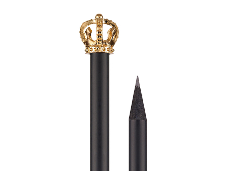 Product image Bleistift, schwarzer Bleistift mit Krone Werbeartikel
