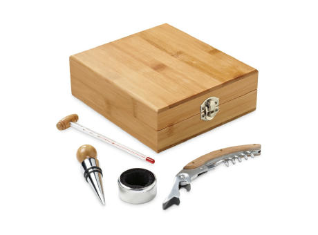 Product image CABERNET. Weinset aus Bambus, Zink und Edelstahl Werbeartikel