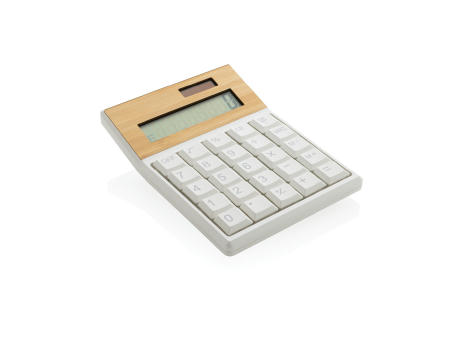 Utah Taschenrecher aus RCS rKunststoff & Bambus Werbeartikel