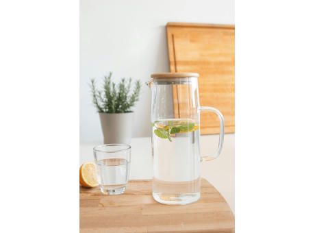 Glas-Karaffe BAMBOO PITCHER Werbeartikel