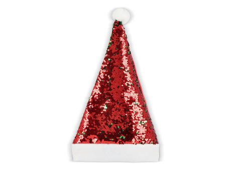 Zweifarbige Pailletten-Weihnachtsmütze Werbeartikel