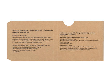 Individuell bedruckbarer Kaugummiblister CreaChew 6 Eco Werbeartikel