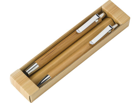 Kugelschreiber-Set aus Bambus Darlene bedrucken