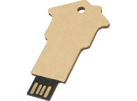 Haus USB-Stick 2.0 aus recyceltem Papier bedrucken