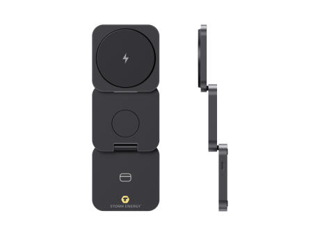 Terra faltbares 3-in-1 15W Charger aus RCS rec. Aluminium Werbeartikel