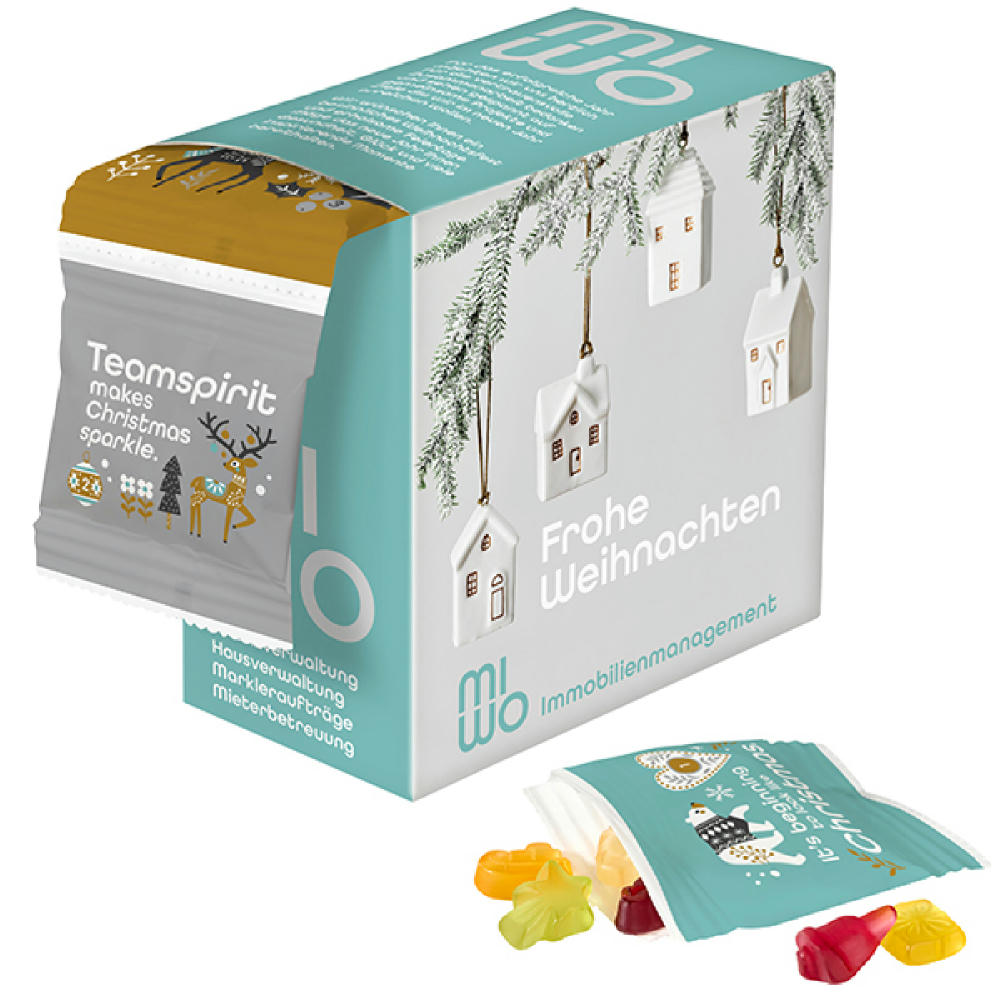 Spenderbox für Fruchtgummi-Ketten-Adventskalender Werbeartikel