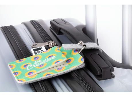 individueller RPET Kofferanhänger CreaFelt Tag Werbeartikel