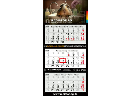 3-Monatskalender Profil 3 Bestseller (Mehrblock) Werbeartikel