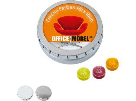 Product image MINI-Drück-mich-Dose mit Pulmoll Pastillen, 50g Werbeartikel