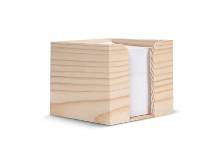 Zettelblock aus Holz, recycelt 10x10x8.5cm bedrucken