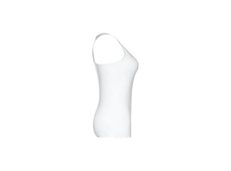 THC TIRANA WH. Ärmelloses Damen-T-Shirt aus Baumwolle. Farbe Weiß Werbeartikel