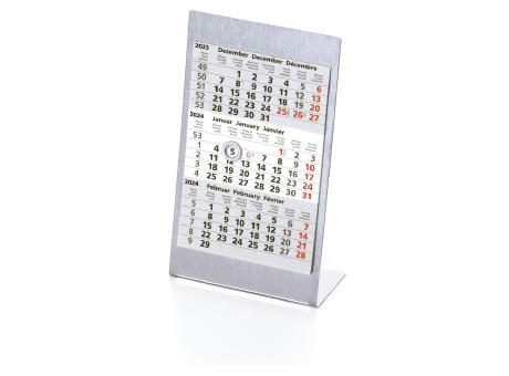 Aufstellkalender Edelstahl, 2 Jahre Werbeartikel