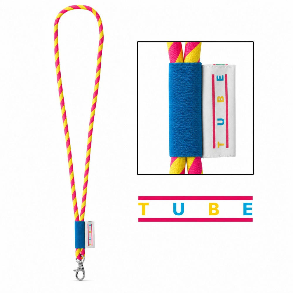 Gedrucktes Muster von Lanyard TUBE Long (Ø 7 mm) Werbeartikel