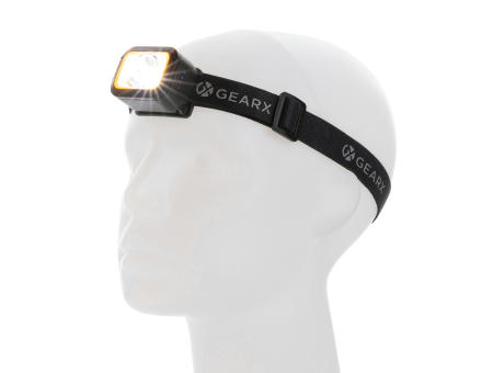 Gear X Hochleistungs-Kopflampe aus RCS rPlastik Werbeartikel