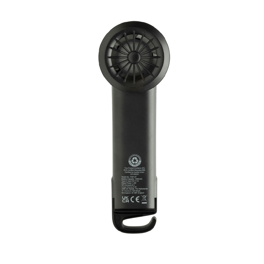 Twist wiederaufladbarer tragbarer Ventilator aus RCS rABS Werbeartikel