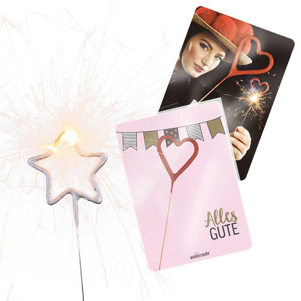 Product image Wondercandle Mini mit Wondercard - Herz, gold Werbeartikel