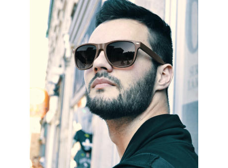 Sonnenbrille Justin Kaffee-Faser UV400 bedrucken