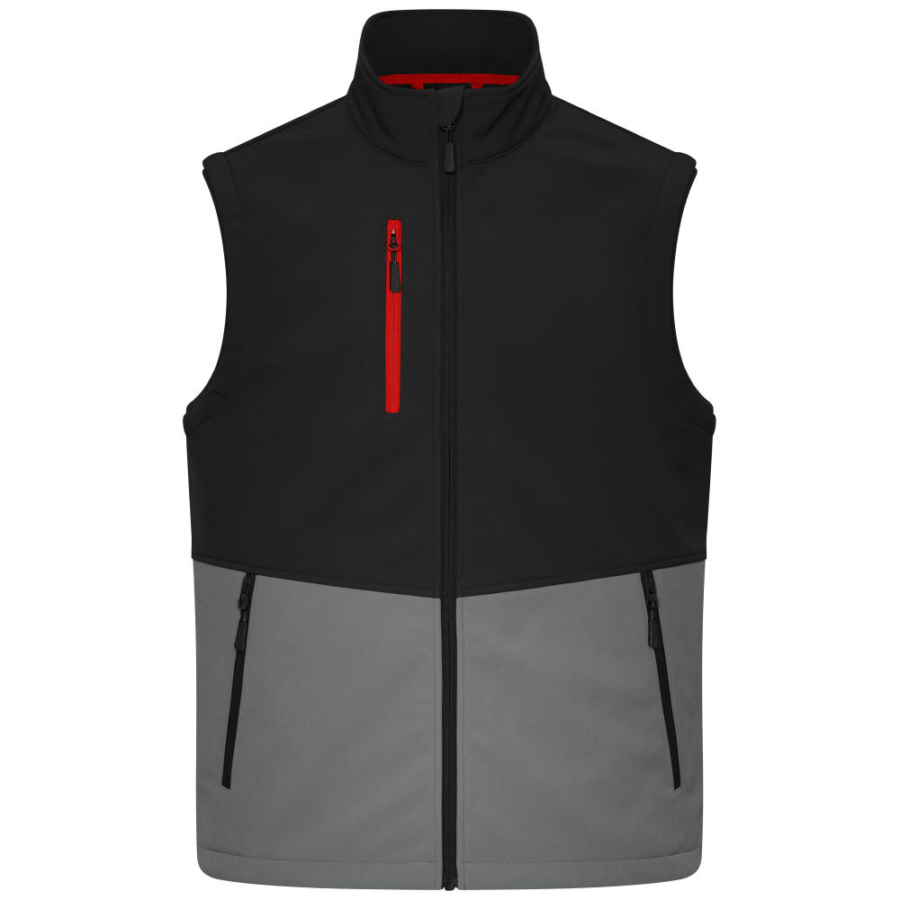 Workwear Softshell Vest - Funktionelle Softshellweste mit farblich abgesetzten Details Werbeartikel