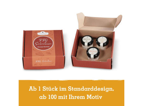 3 Gourmet Gewürze im Geschenkkarton bedrucken