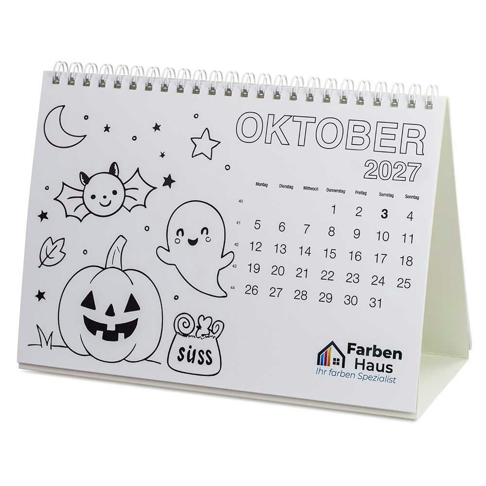 Ausmal-Tischkalender - mit Digitaldruck Werbeartikel