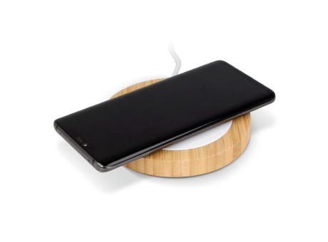 Drahtloses Ladegerät Bambus &amp; RABS 15W Werbeartikel