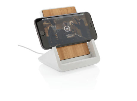 Ontario 10W Ständer aus Bambus & RCS recyceltem Kunststoff Werbeartikel