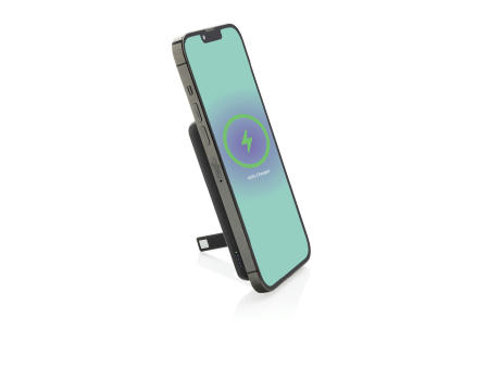 Product image Zen 5000mAh 5W magnetische Bambus-Powerbank aus RCS rPlastik bedrucken