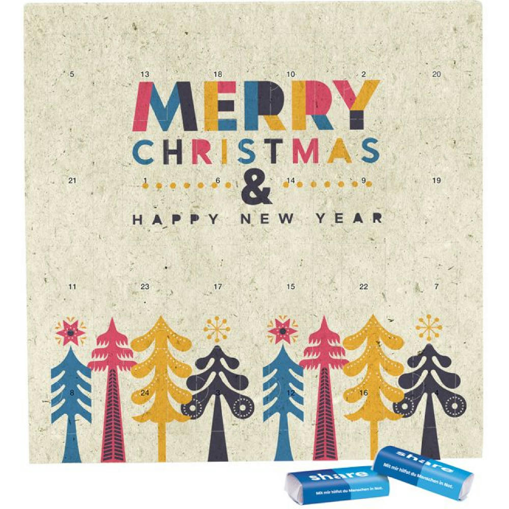 Product image Täfelchen Adventskalender Graspapier Werbeartikel