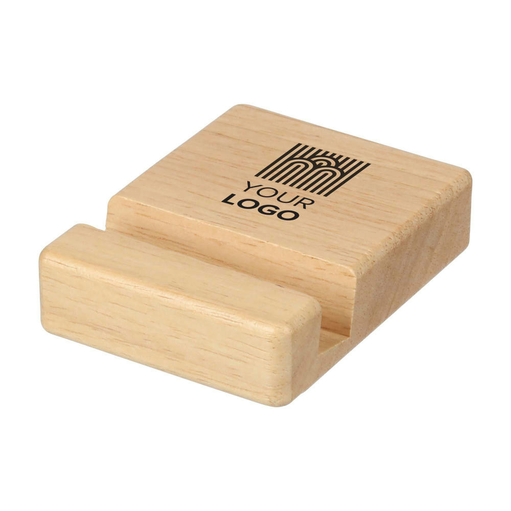 Telefonhalter Nyla | Recyceltes Holz Werbeartikel