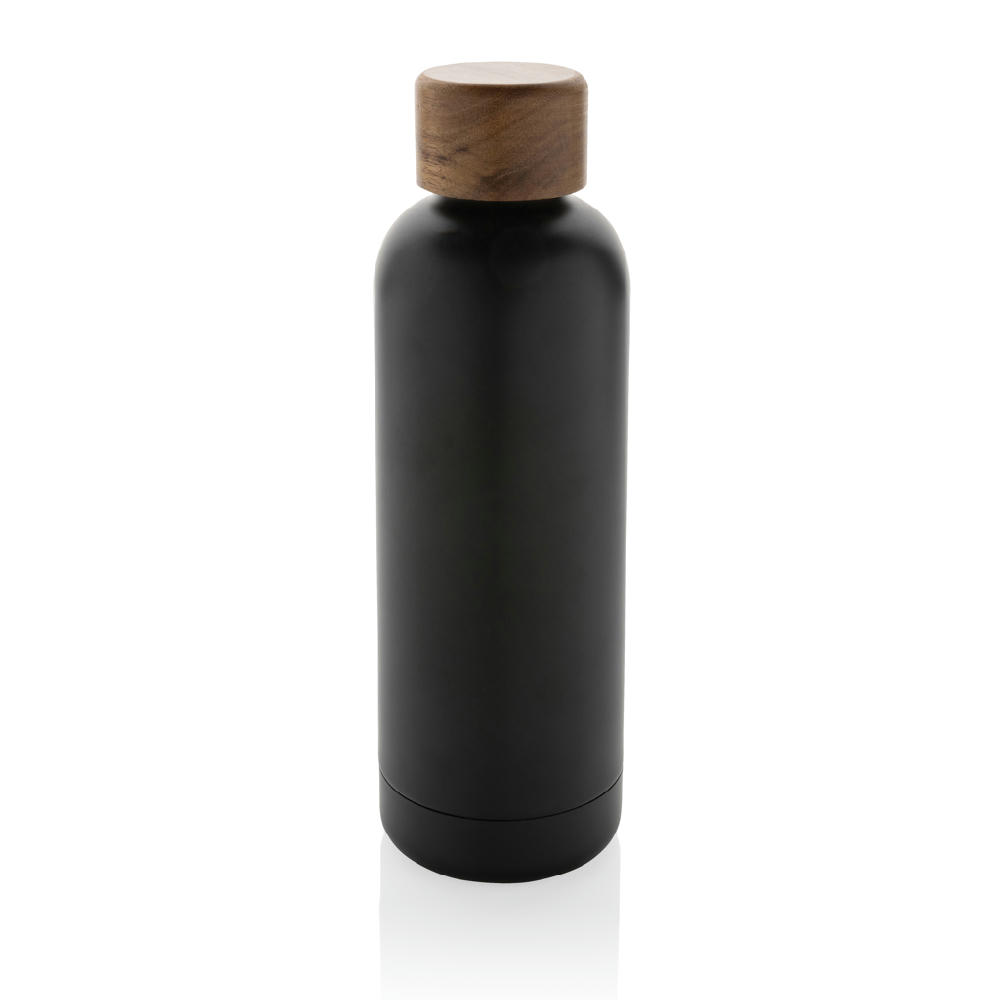 Wood Vakuumflasche aus RCS recyceltem Stainless-Steel Werbeartikel