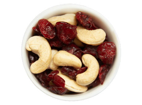 Cranberries und Cashewkerne im Premium Flowpack  bedrucken