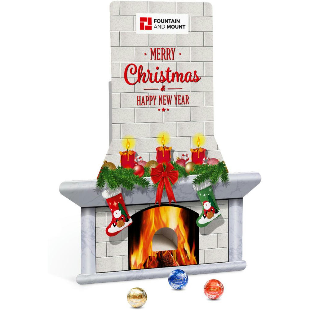 Product image Lindt Lindor Adventsspender "Kamin" Werbeartikel