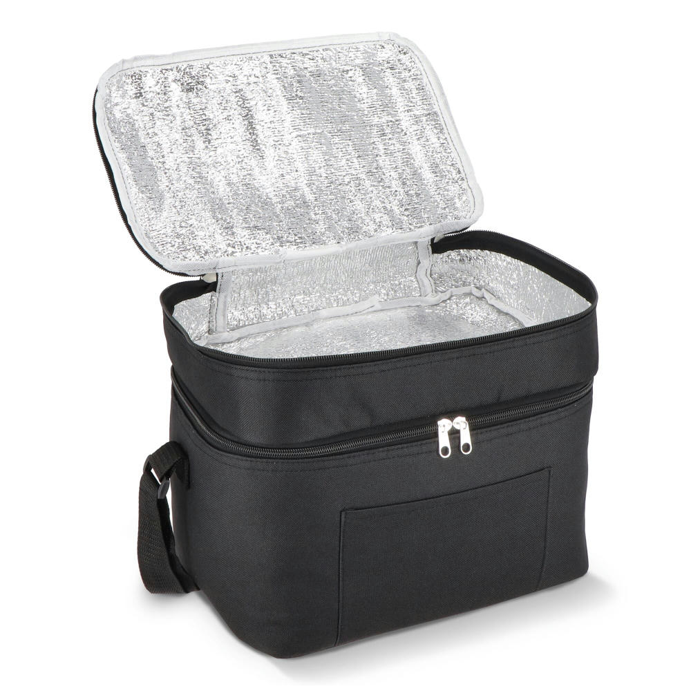 R-PET 600D Doppelfach-Kühltasche 30 x 20 x 25cm 12L Werbeartikel