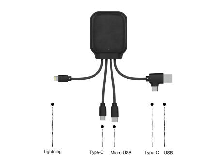 4001 | Xoopar Iné Gamma NFC Powerbank with Charging cables 3000mAh  bedrucken